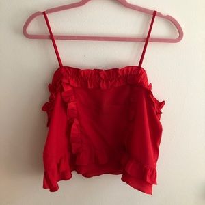 Ruffle Cropped Tank Top